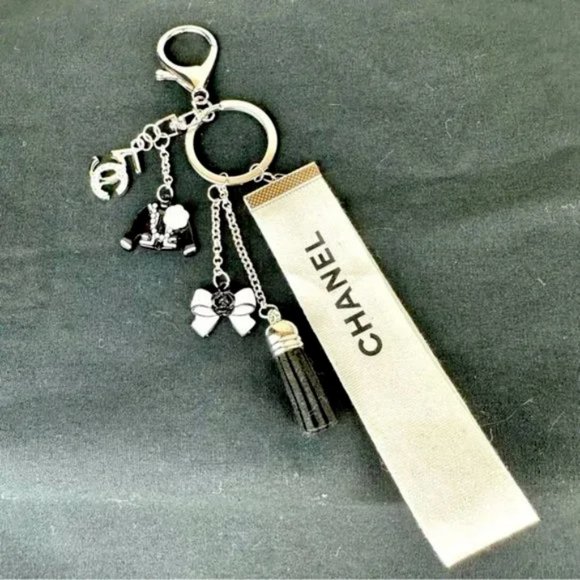 Hand Crafted Accessories - ⭐Chanel ribbon keychain bag charm custom made